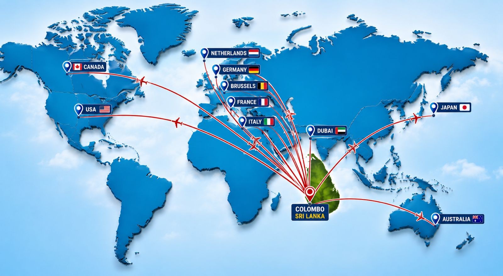 World export map T&S Seafood